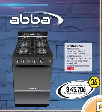 Hogar y Moda Estufa abba oferta