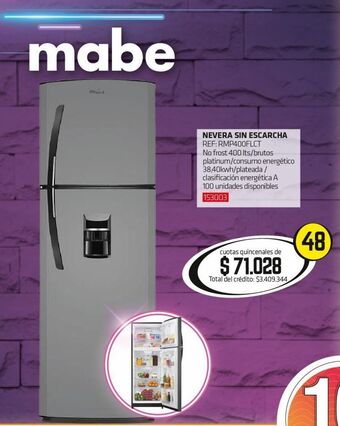 Hogar y Moda Nevera mabe sin escarcha oferta
