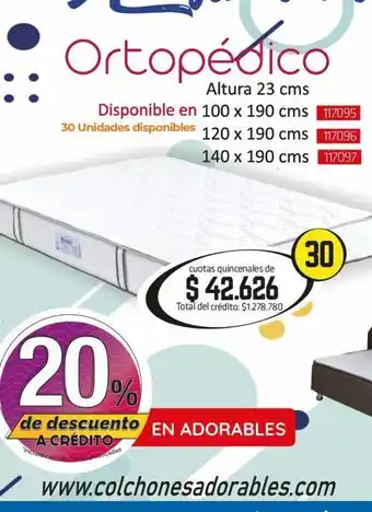 Colchón ortopédico 110x190cm