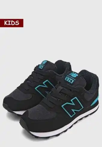 Dafiti Tenis lifestyle negro-gris-azul new balance kids 574 oferta