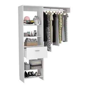 Éxito Closet delhi, blanco nevado, con 3 entrepaños y un cajón oferta