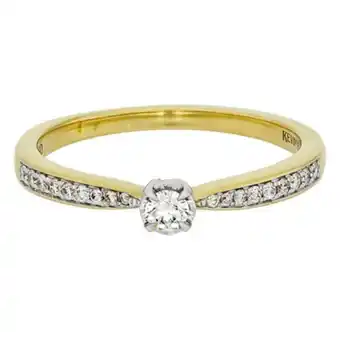Kevin's Joyeros Anillo compromiso en oro amarillo de 18 kilates, con diamante central de 0.09 ct y decoración en diamantes de 0.10 ct, 3.50 m oferta