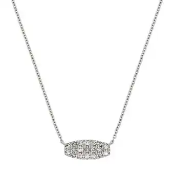 Kevin's Joyeros Gargantilla en oro blanco de 18 kilates, rolo, con diamantes de 0.16 ct, 40 cm. de largo, 0.50 mm. de ancho oferta