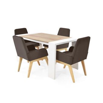 Éxito Comedor 4p chicago blanco duna sillas islandia chocolate oferta