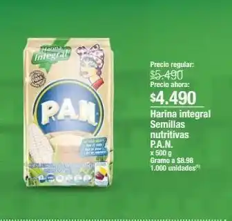 Jumbo Harina integral semillas nutritivas p.a.n. x 500 g oferta