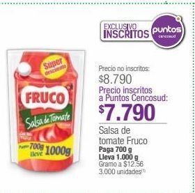 Jumbo Salsa de tomate fruco paga 700 g lleva 1.000 g oferta