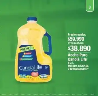 Jumbo Aceite puro canola life x 3 l oferta