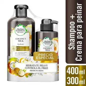 Éxito Shamp + crema pei coconut herbal essences bio renew 700 ml oferta