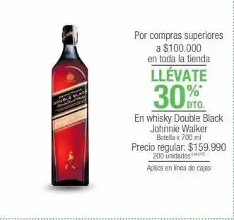 Jumbo En whisky double black johnnie walker botella x 700 ml oferta