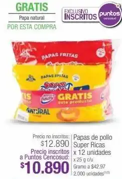 Jumbo Papas de pollo super ricas x 12 unidades x 25 g c/u oferta