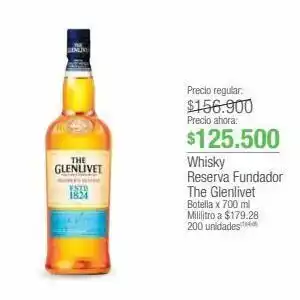 Jumbo Whisky reserva fundador the glenlivet botella x 700 ml oferta