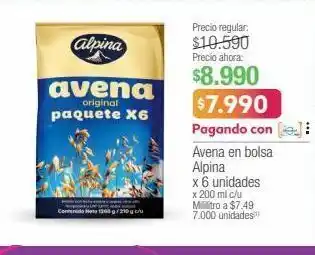 Jumbo Avena en bolsa alpina x 6 unidades x 200 ml c/u oferta