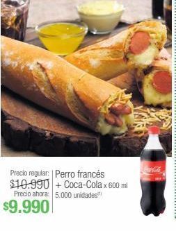 Jumbo Perro francés + coca-cola x 600 ml oferta