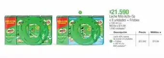 Jumbo Leche milo activ-go x 8 unidades + frisbee x 180 ml c/u oferta