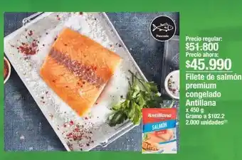 Jumbo Filete de salmón premium congelado antillana x 450 g oferta