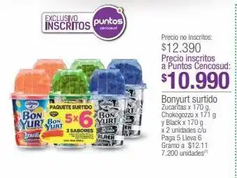 Jumbo Bonyurt surtido zucaritas x 170 g, chokogozzo x 171 g y black x 170 g x 2 unidades c/u paga 5 lleva 6 oferta