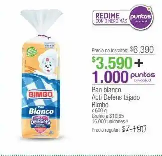 Jumbo Pan blanco acti defens tajado bimbo x 600 g oferta