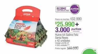 Jumbo Huevo aa gallina feliz santa reyes x 42 unidades oferta