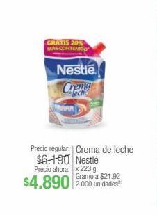 Jumbo Crema de leche nestlé x 223 g oferta