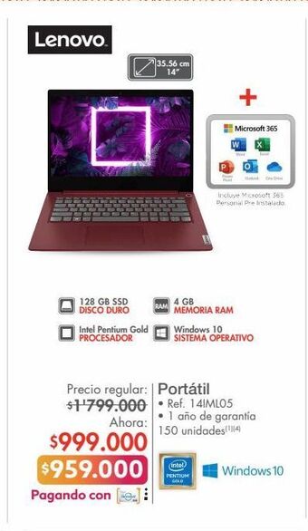 Metro Computador portátil lenovo oferta
