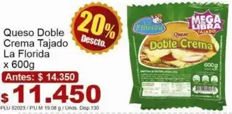 Belalcazar Queso Doble Crema Tajado La Florida 600g oferta