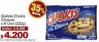 Belalcazar Galleta Chokis Chispas 6 x 222g oferta