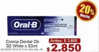 Belalcazar Crema Dental Ob 3D White 53ml oferta