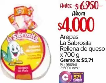 Arepas La Sabrosita Rellena de Queso 700g