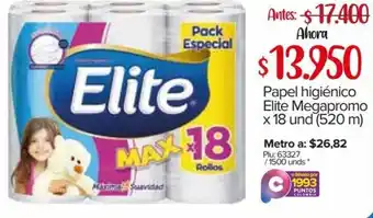 Super Inter Papel Higiénico Elite Megapromo 18 x 520m oferta