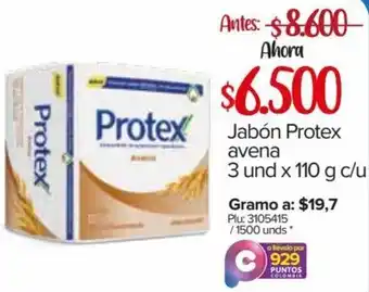 Super Inter Jabón Protex Avena 3 x 120g c/u oferta