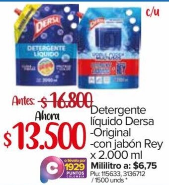Super Inter Detergente Líquido Dersa 2000ml oferta