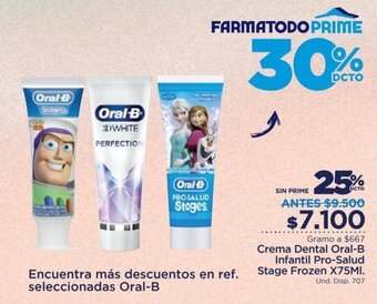 FarmaTodo Crema Dental Oral-B Infantil Pro-Salud Stage Frozen 75ml oferta