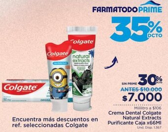 FarmaTodo Crema Dental Colgate Natural Extracts Purificante Caja 66ml oferta