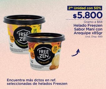 FarmaTodo Helado Freezen Sabor Maní con Arequipe 85g oferta