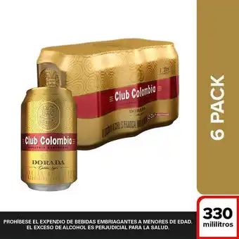 Éxito Cerveza x 6 lata dorada club colombia 1980 ml oferta