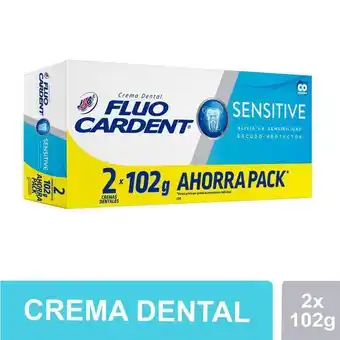 Éxito Pack sensitive crema dental fluocardent 204 gr oferta