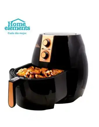 Freidora de aire home elements 7 litros negra