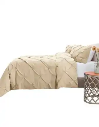 Duvet pinch + plumon + fundas + cojin cuadrado crudo doble