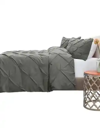 Flamingo Duvet pinch + plumon + fundas + cojin cuadrado gris oscuro doble oferta