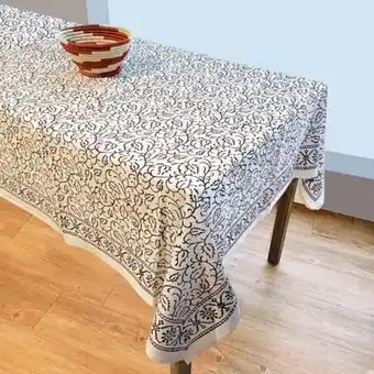 Cachivaches Mantel blanco negro 150 x 220 cm oferta