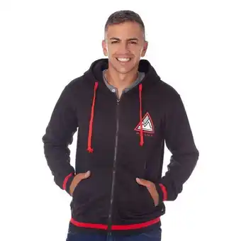 Los Tres Elefantes Chaqueta hombre negro y rojo con capota oferta
