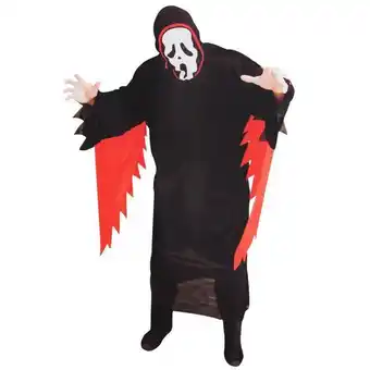 Disfraz muerte scary negro rojo mascara tela