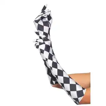 Los Tres Elefantes Guantes rombos satín negro/blanco halloween oferta