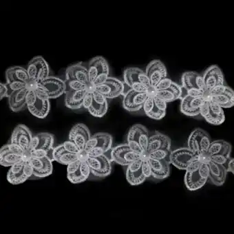 Romulo Montes Guipiure nylon pol 6cm flor c/perla oferta