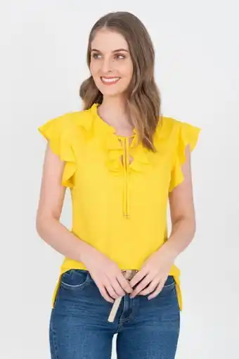 Unipunto Blusa manga sisa con gola, escote en v con bolero tiras y punteras. oferta