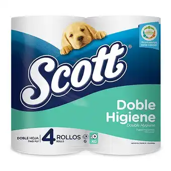 Papel higiénico scott doble cuidado 2 hojas x 4und x 28m c/u