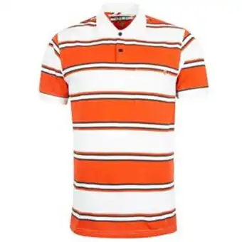 Camiseta polom a rayas en silueta regular color naranja