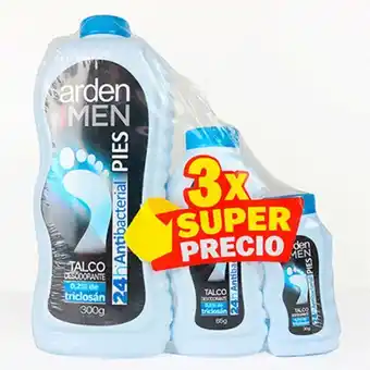 MegaTiendas Talco arden for men antibacterial x 300 g + 85 g + 30 g oferta