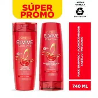MegaTiendas Shampoo elvive color vive x 370 ml + acondicionador x 370 ml oferta
