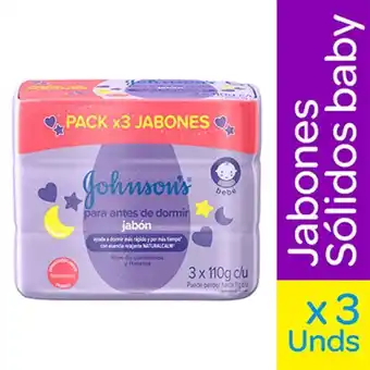 Jabon de tocador johnson baby 3 unds x 110 g c/u